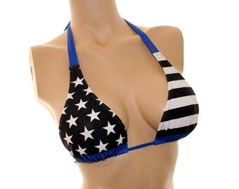 Usa Flag Halter Bikini Top Multiple Coverage Options Etsy