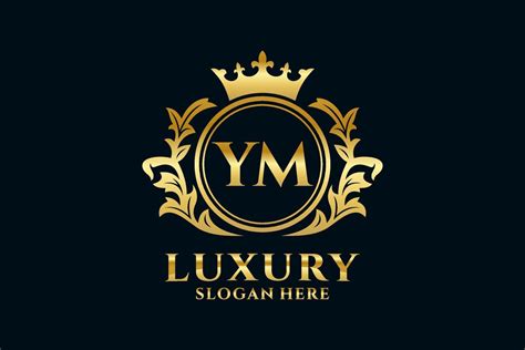 Initial YM Letter Royal Luxury Logo Template In Vector Art For