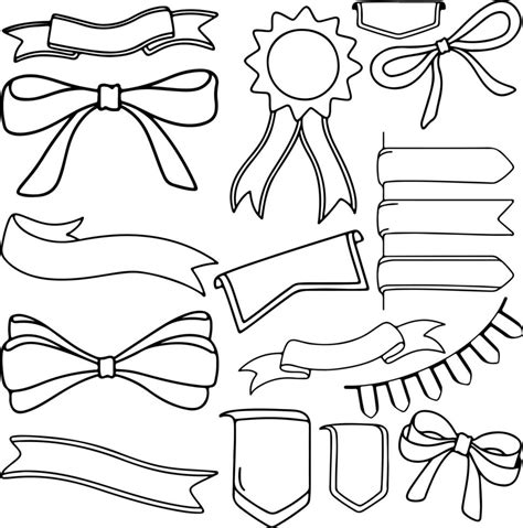 Decorative ribbon drawing symbol line vector design outline 15805550 Vector Art at Vecteezy