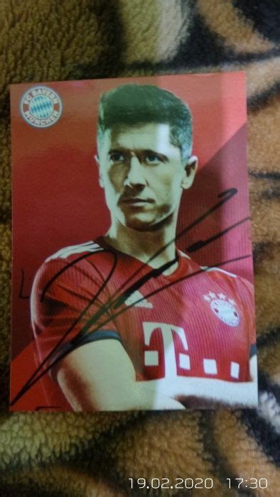 Zdjęcie karta fankarta Robert Lewandowski Bayern Monachium AUTOGRAF