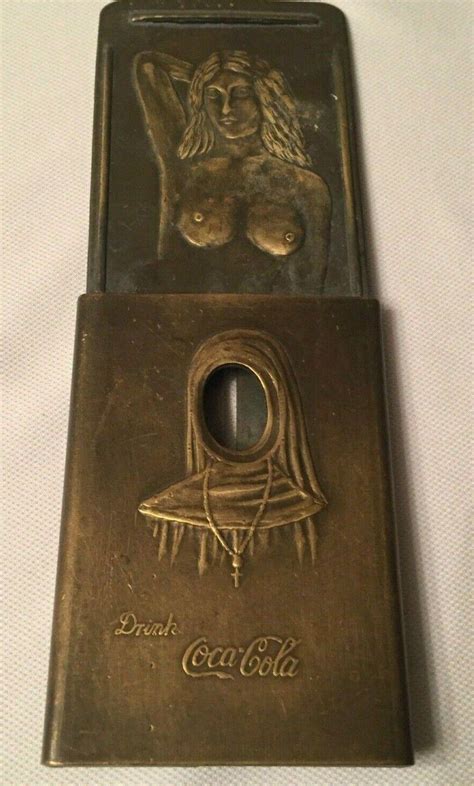 Pc Coca Cola Nun To Nude Brass Cigar Cutter Belt Buckle Sf Trans Pan Expo