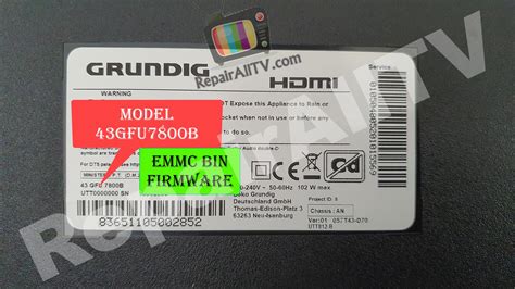 GRUNDIG 43GFU7800B ZAE190R-2 EMMC FIRMWARE