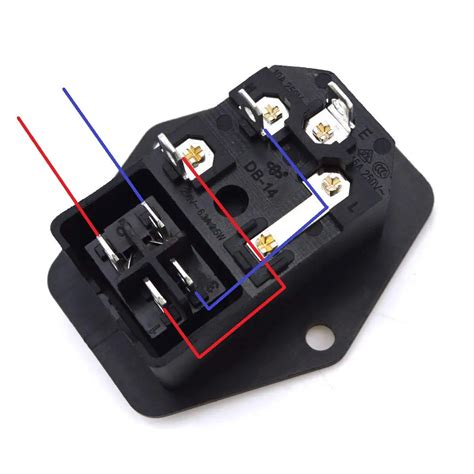 Power Socket Inlet Module Plug 5a Fuse Switch With 5pcs Female 16 14 Awg 3 Pin Iec320 C14 10a