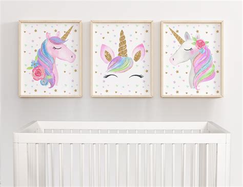 Unicorn Wall Art Unicorn Gift Girl Room Decor wall Art - Etsy