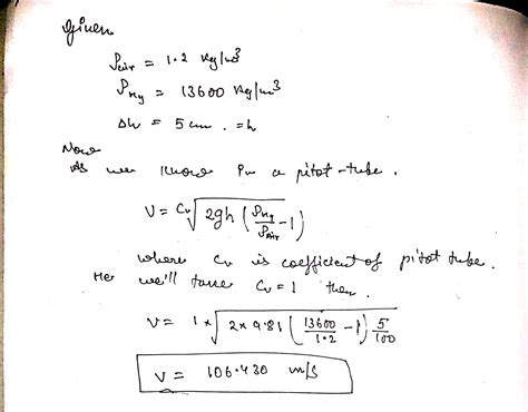 Calculating Velocity Using A Pitot Tube Serggear