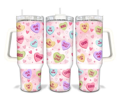 Valentines Day Hearts Custom Stanley Cup 40 oz 30 oz Tumbler With