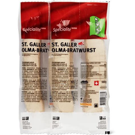 Sp Cialit Suisse St Galler Olma Bratwurst Migros