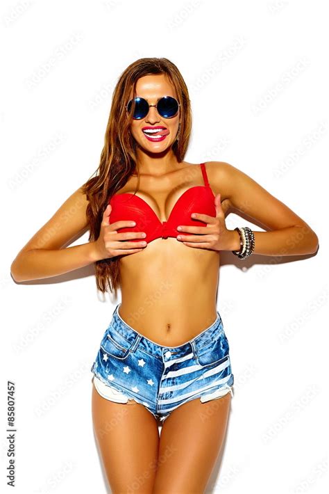 Funny Crazy Glamor Stylish Sexy Smiling Beautiful Young Sport Woman