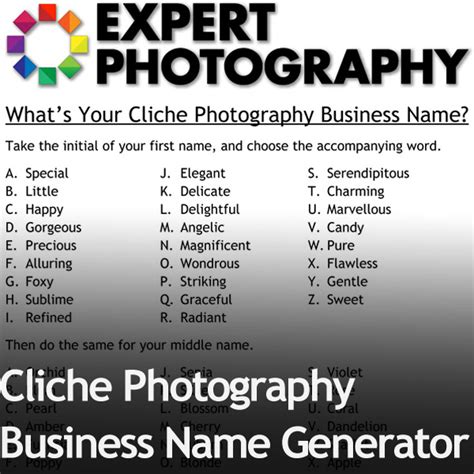 Fun Cliche Photography Business Name Generator » Expert Photography