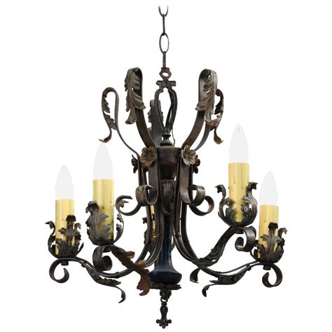 Spanish Revival Chandelier With Acanthus Leaf Motif At 1stdibs