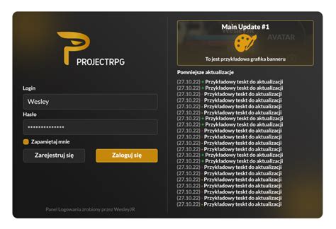 Grafika Panel Logowania Projectrpg Archiwum Projectrpg