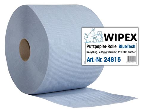 Nordvlies Wipex Putzpapier Rolle Bluetech Blau Volumengepr Gt