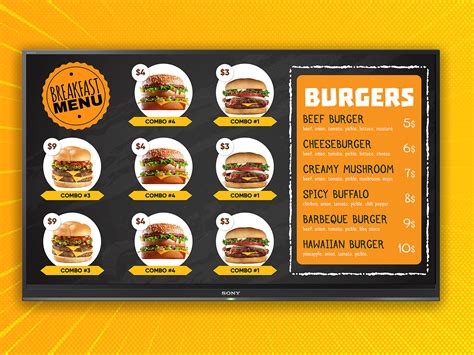 DIGITAL TV MENU BOARD by Topon Ray on Dribbble