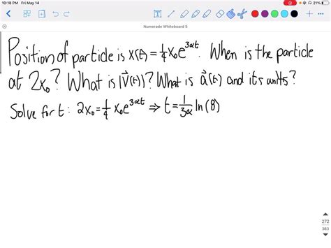 Solved The Position Of A Particle As A Function Of Time Is Given As X T