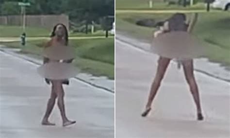 Bizarre Moment A Completely Naked Woman Gets Out Her Car During Road Rage Dispute On A Texas