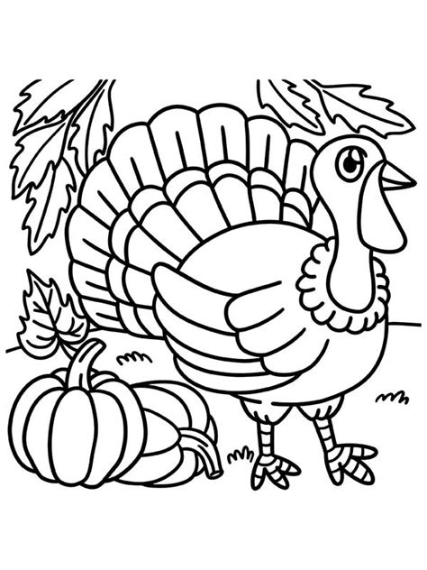 Thanksgiving Turkey Digital Stamp Färbung Seite Kostenlose Druckbare