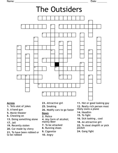 The Outsiders Word Scramble Wordmint