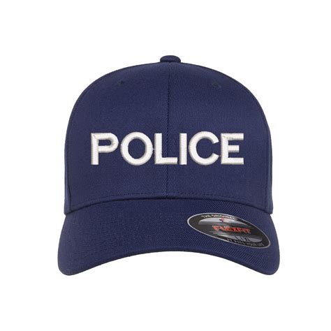 Police Embroidered Flexfit Hat Etsy