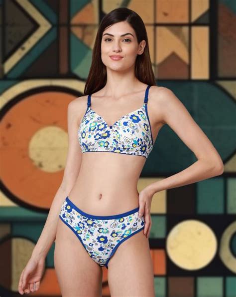 Buy In Curve Women Cotton Bra Panty Set For Lingerie Set Pack Of Color Blue Online