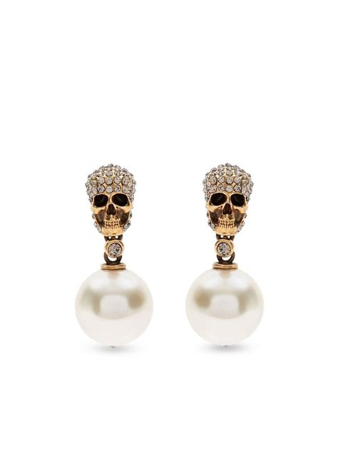 Alexander Mcqueen Pav Skull Earrings Farfetch