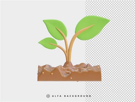 Vector 3d agricultura en suelo y entorno vegetal ilustración de icono