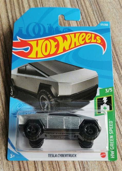 Hot Wheels Tesla Cybertruck Silver HW Green Speed Perfect Etsy