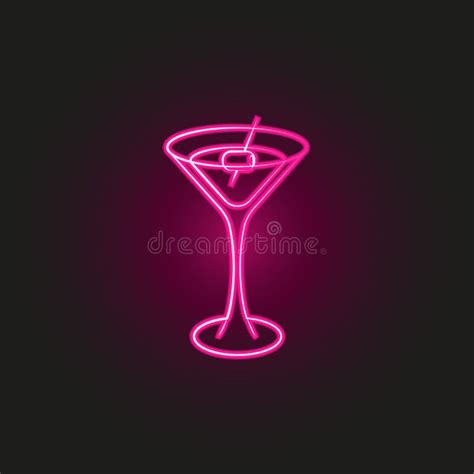 Martini With Olive In Glass In Color Seamless 3 Stock Vector