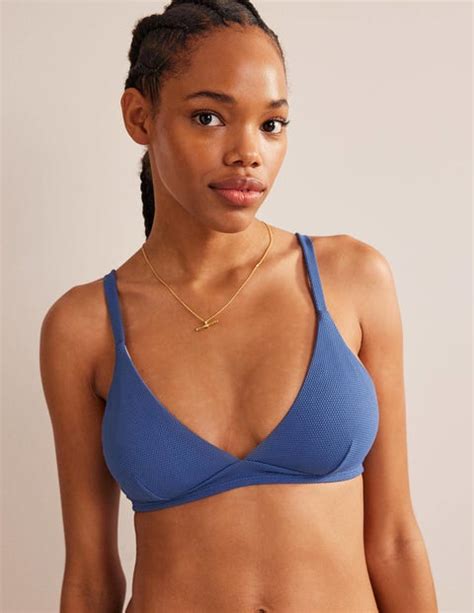 Arezzo V Neck Bikini Top Globe Texture Boden Uk