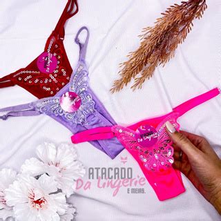 Kit Calcinha Fio Borboleta Micro Fibra Conforto Regulagem Lingerie Feminina Shopee Brasil