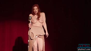 Big Boobs Hairy Pussy Mature Playboy Babe With Red Hear Gets Naked On Stage XNXX