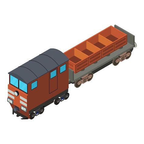 Premium Vector Freight Train Icon Isometric Illustration Of Freight