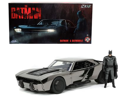 1/24 Jada Convention Exclusive The Batman (2022) Batman & Batmobile (Chrome & Black) Diecast Car ...