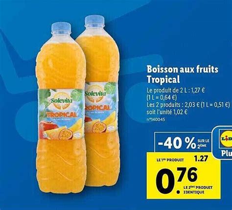 Promo Boisson Aux Fruits Tropical Solevita Chez Lidl