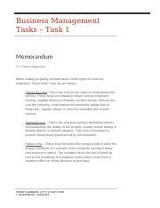 BMT Task 1 Docx Business Management Tasks Task 1 Memorandum To