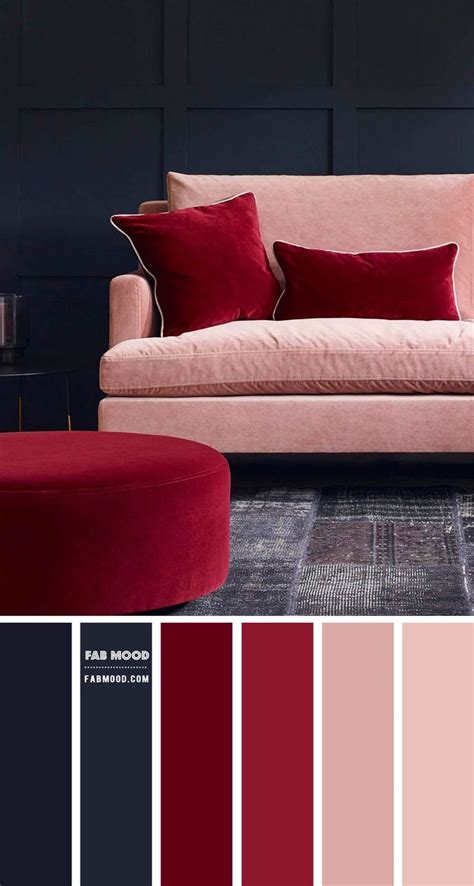 Navy Blue and Rose Pink Living Room Color Palette