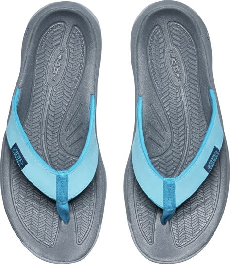 Kona Leather Flip Flop In Blue Atoll Blue Danube Tenni Mocs Shoe Store