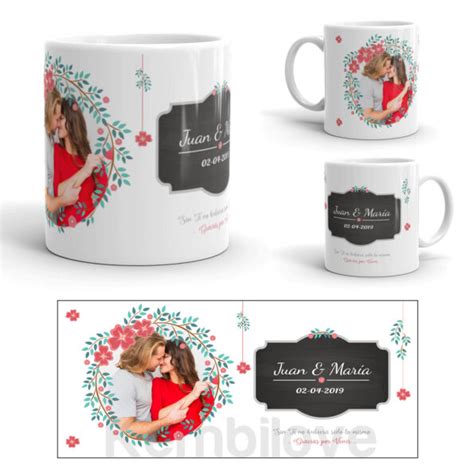 Taza Boda Personalizada Con Foto Enlace Nupcial Kembilove