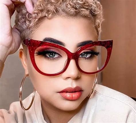 Cat Eye Oversized Glasses Frame Rivet Structure Women Men Etsy