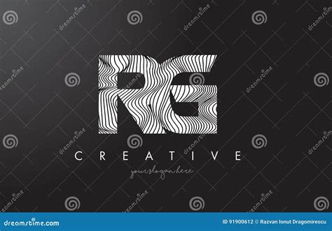 Rg R G Letter Logo With Zebra Lines Texture Design Vector Stock Vector