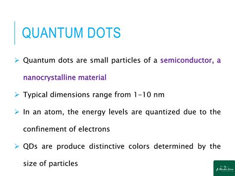 Quantum dots and its Applications | PPTX