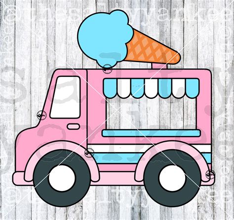 Ice Cream Truck Layered Svg File Download Etsy España