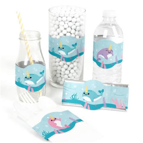 Big Dot Of Happiness Narwhal Girl Under The Sea Party Diy Wrapper