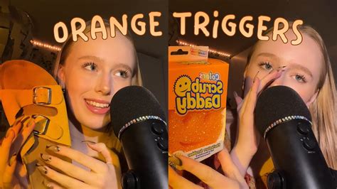 Asmr Orange Assorted Triggers 🍊⁎⁺˳ Tapping With Long Nails Sticky