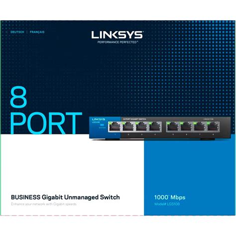 Linksys Unmanaged Gigabit Switch 8 Port LGS108 EU RTL Black Techinn