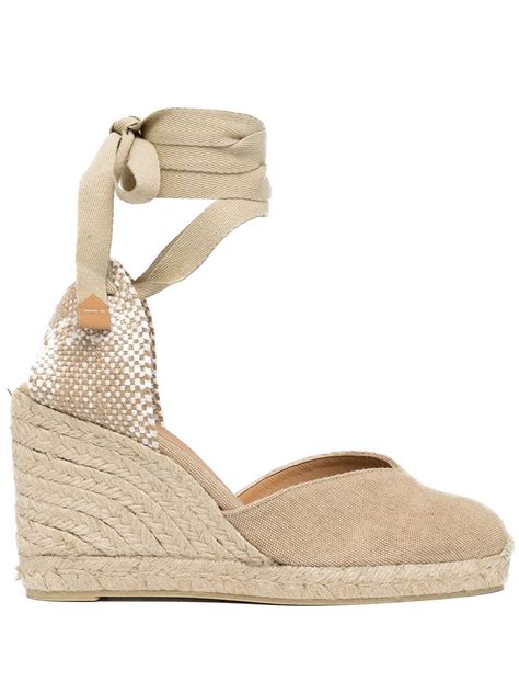 Castañer Chiara Raffia Wedge Sandals Farfetch