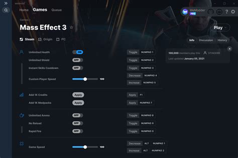 Mass Effect 3 Cheats and Trainer for Steam - Trainers - WeMod Community