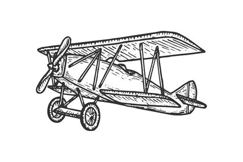 Vintage airplane sketch engraving | Pre-Designed Vector Graphics ~ Creative Market