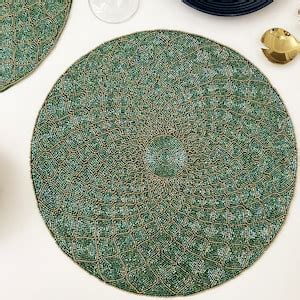 Luxury Handmade Beaded Placemat Small Bead Tablemat Inch Etsy