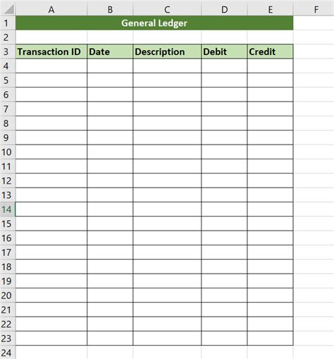 How to Make a General Ledger in Excel - Sheetaki