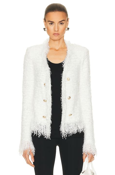 L Agence Azure Cardigan Blazer In White Fwrd